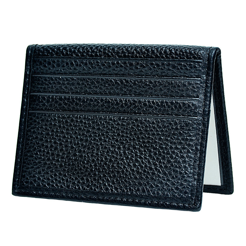 Custom Letters Dropshipping Genuine Leather Multi Slots Women Credi Card Holder Thin Large Capacity Men Bifold ID Holder Bag