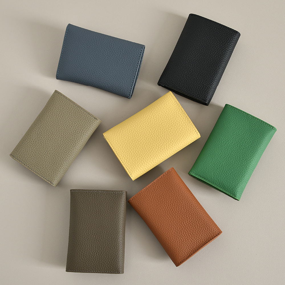 Genuine Leather Women Card Holder Custom Letters Luxury Business Card Case Bag 2023 Personalize Name Hasp Lady Mini Purse Wallet