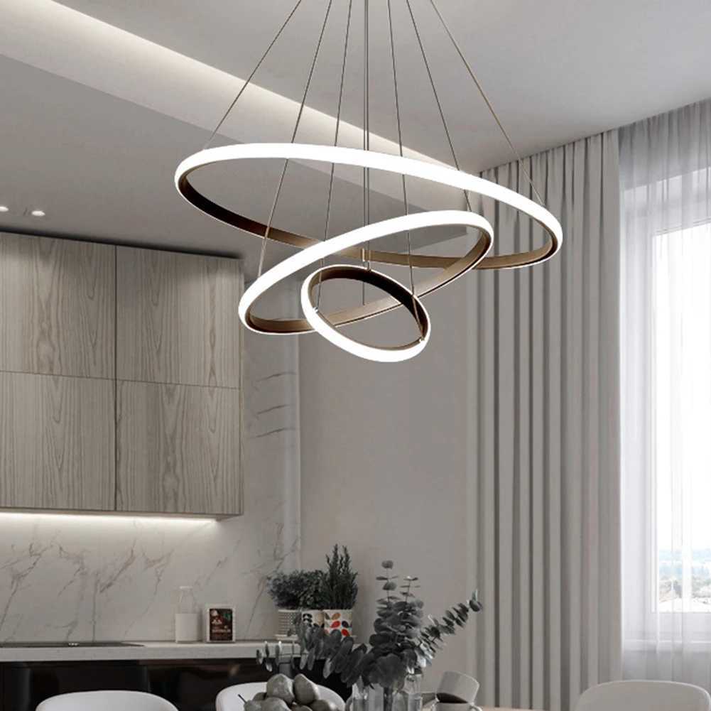 Nordic Luxury Hanging Light Adjustable LED Pendant Chandelier High Brightness Ceiling Lamp for Living Room Bedroom Decoration X250307