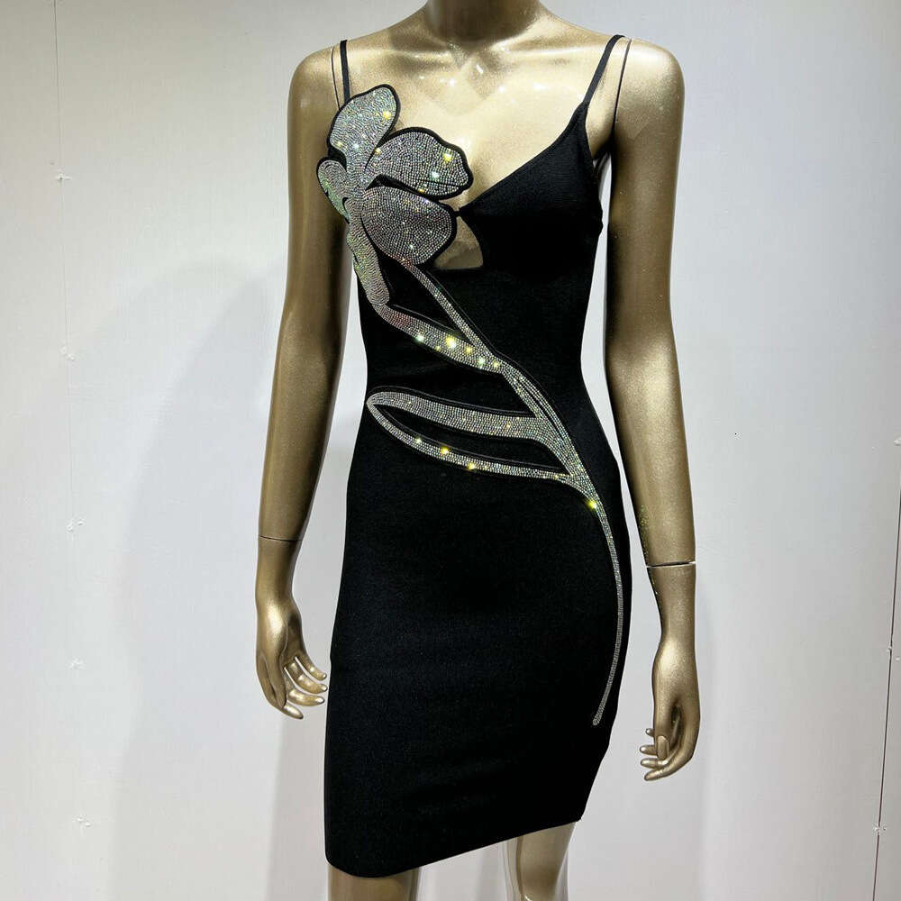 24 new suspender tight fitting slimming bouquet rhinestone bandage dress Fashion short bandage dress womens skirt