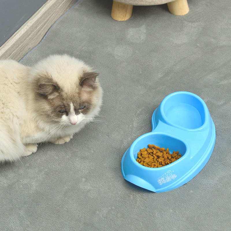 Mischievous pet double water feeding dog food bowl cat supplies