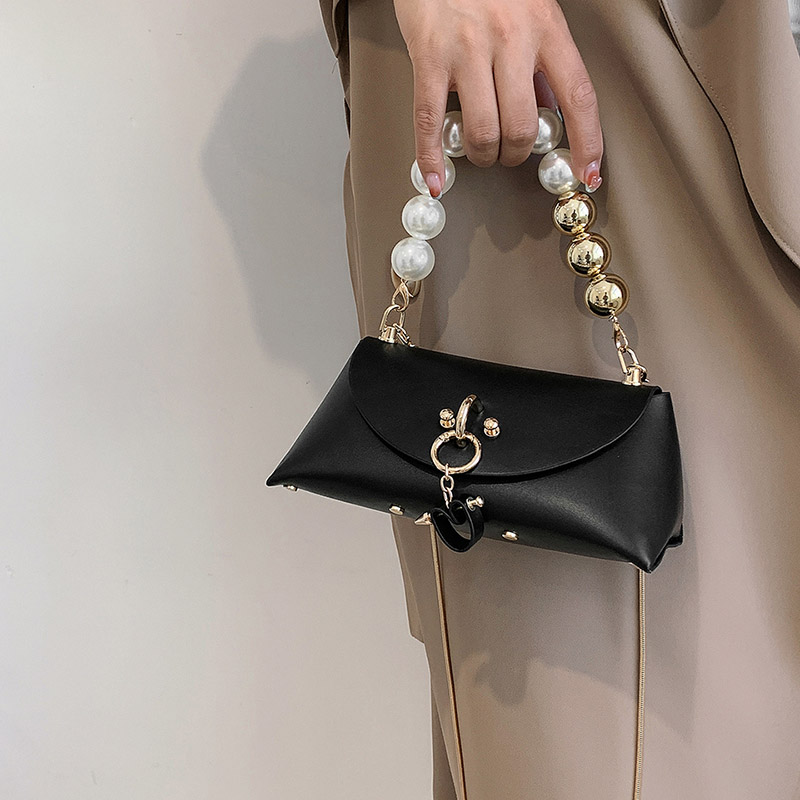 Fashion Mini Women Handbag Leather Shoulder Bags Pearl Chain Clutch Purse Luxury Trendy Women Crossbody Messenger Bag Hand Pouch