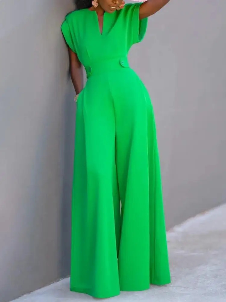 Yeezzi Women Black White Color Wide Leg Jumpsuits Summer Cap Sleeves Loose Fashion Urban Casual Office Jump Suits 240802