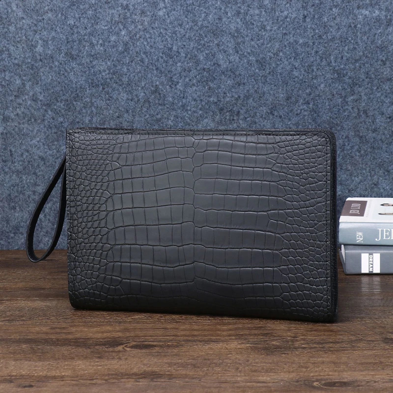 Quality Mens High Clutch genuine leather high-capacity cowhide bag 240802