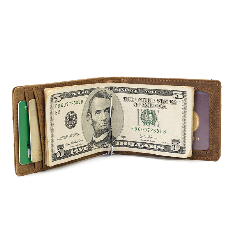 Simple Money Clip Wallets Men - Leather Thin Wallet For Cash New Free Delivery Designer Bag