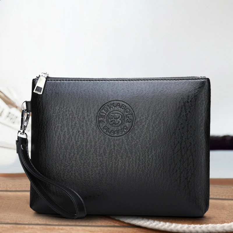 Business Style Mens Clutch Large Wallet Soft PU Leather Male Wristlet Pack Bag Elegant Leisure Stylish Hand Bags Gift Pouch 240802