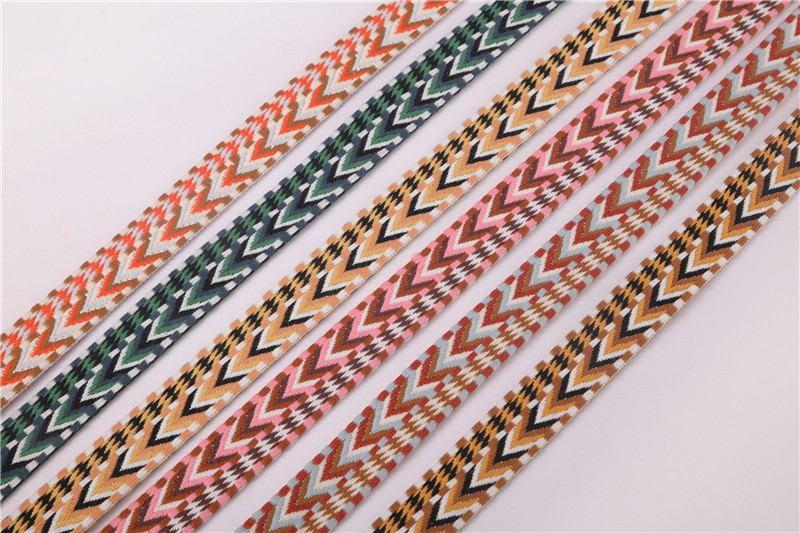 Colorful striped canvas crossbody strap with cowskin leather for designer shoulder bag purse bag replacement parts accessories