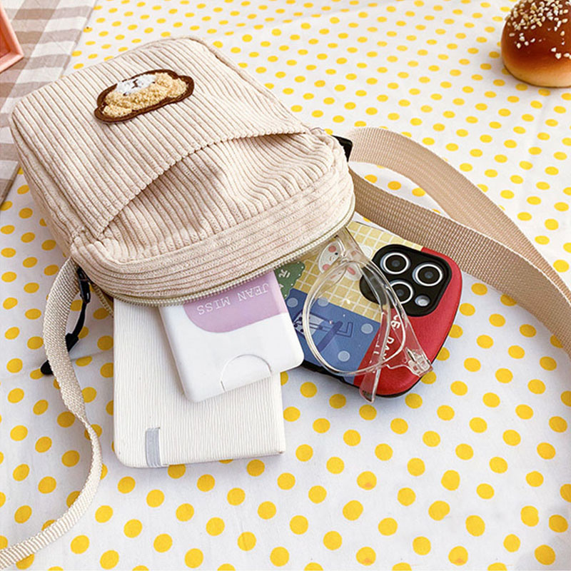 Velvet Bear Children's Student One-shoulder Mobile Phone Mini Messenger Small Bag Cute Fashion Shoulder Bag Coin Card Key Purse