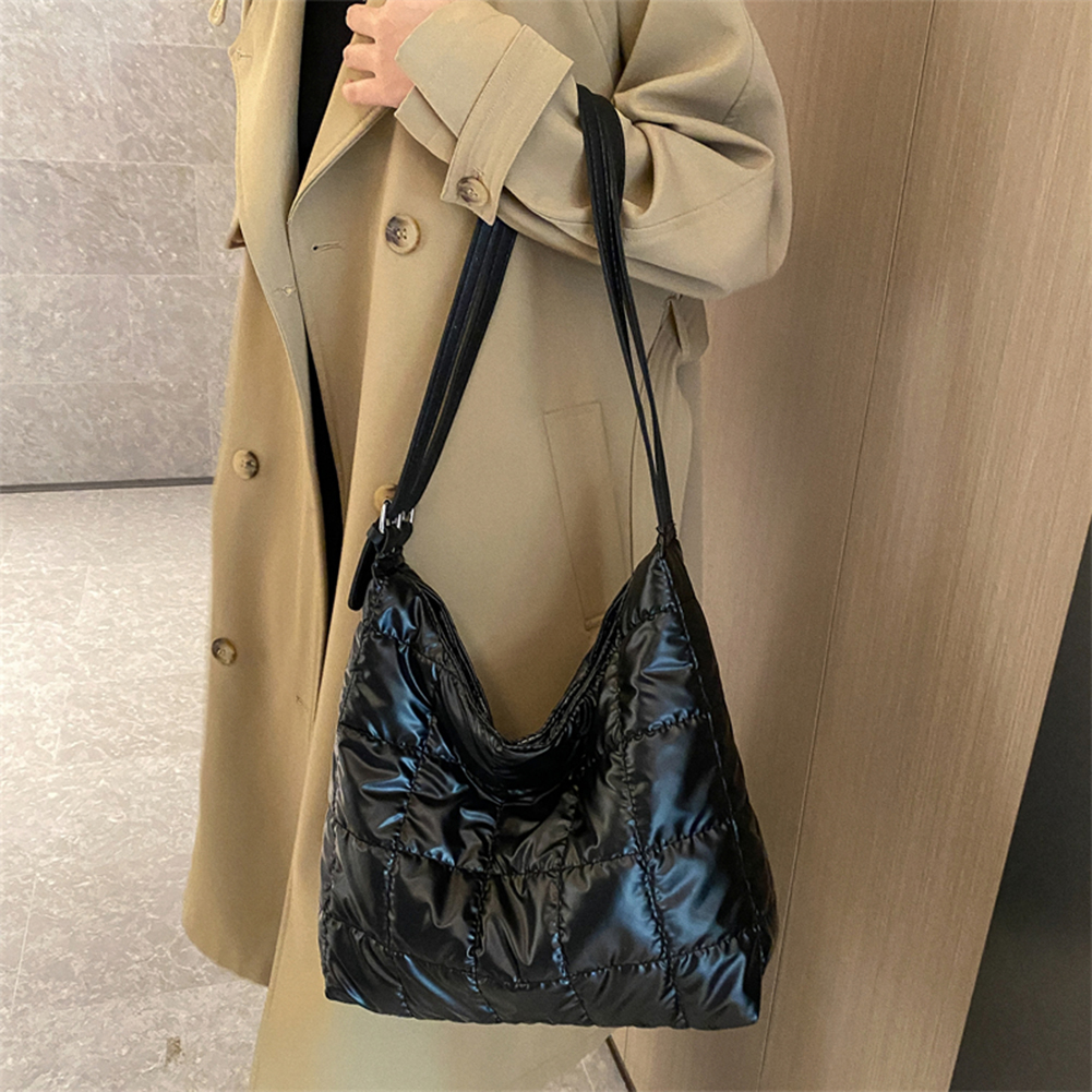 Winter Quilted Cotton Women's Shoulder Bag Large Capacity Casual Tote Bags Soft Handbags Ladies Underarm Bag Purses and Handbags