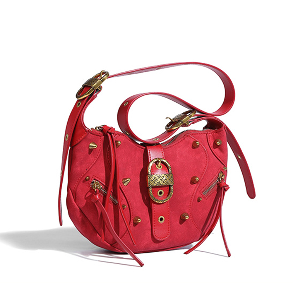 Suede Tassel Shoulder Bag for Women Luxury Handbags Designer Clutch Purse Vintage Underarm Bag 2023 Fashion Crescent Shopper Bag