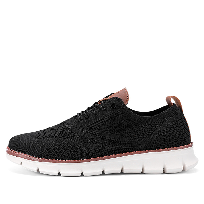 Men Mesh Knit Sneakers Sport Shoes Running Loafers Shoes for Men Breathable Flats High Quality Low Top Casual Tenis Masculino