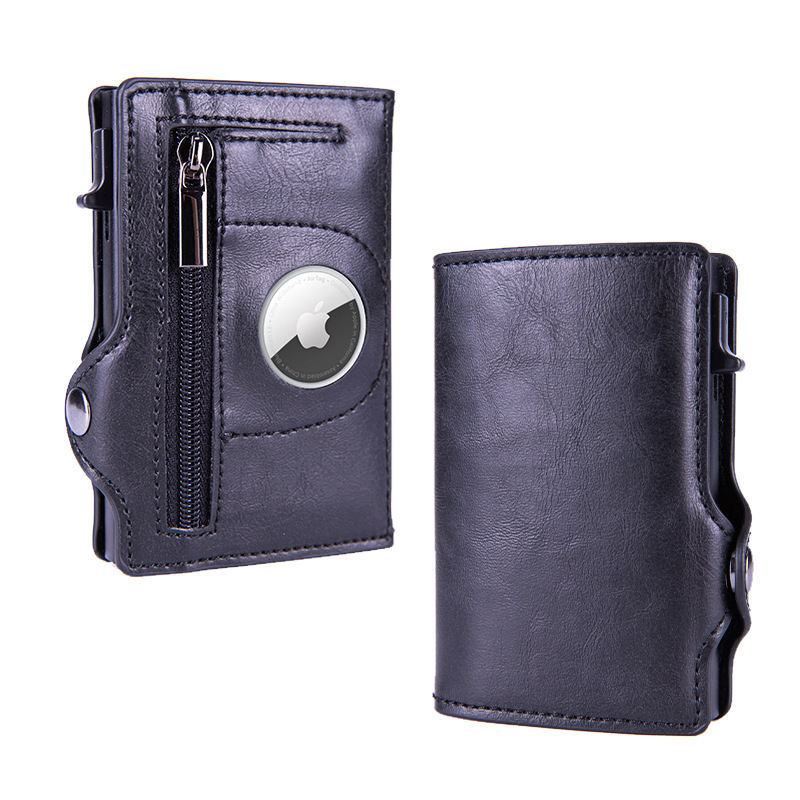 Wholesale For Apple Airtag Rfid ID Credit Card Holder Wallet Men Women Carbon Fiber Puese Business PU Cardholder Dropshipping