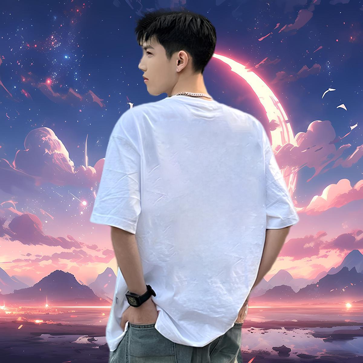 Classic Men Tees cartoon Beach 100% Cotton 230g Polos Pure Cotton Wholesale Mens T Shirts Custom Printing