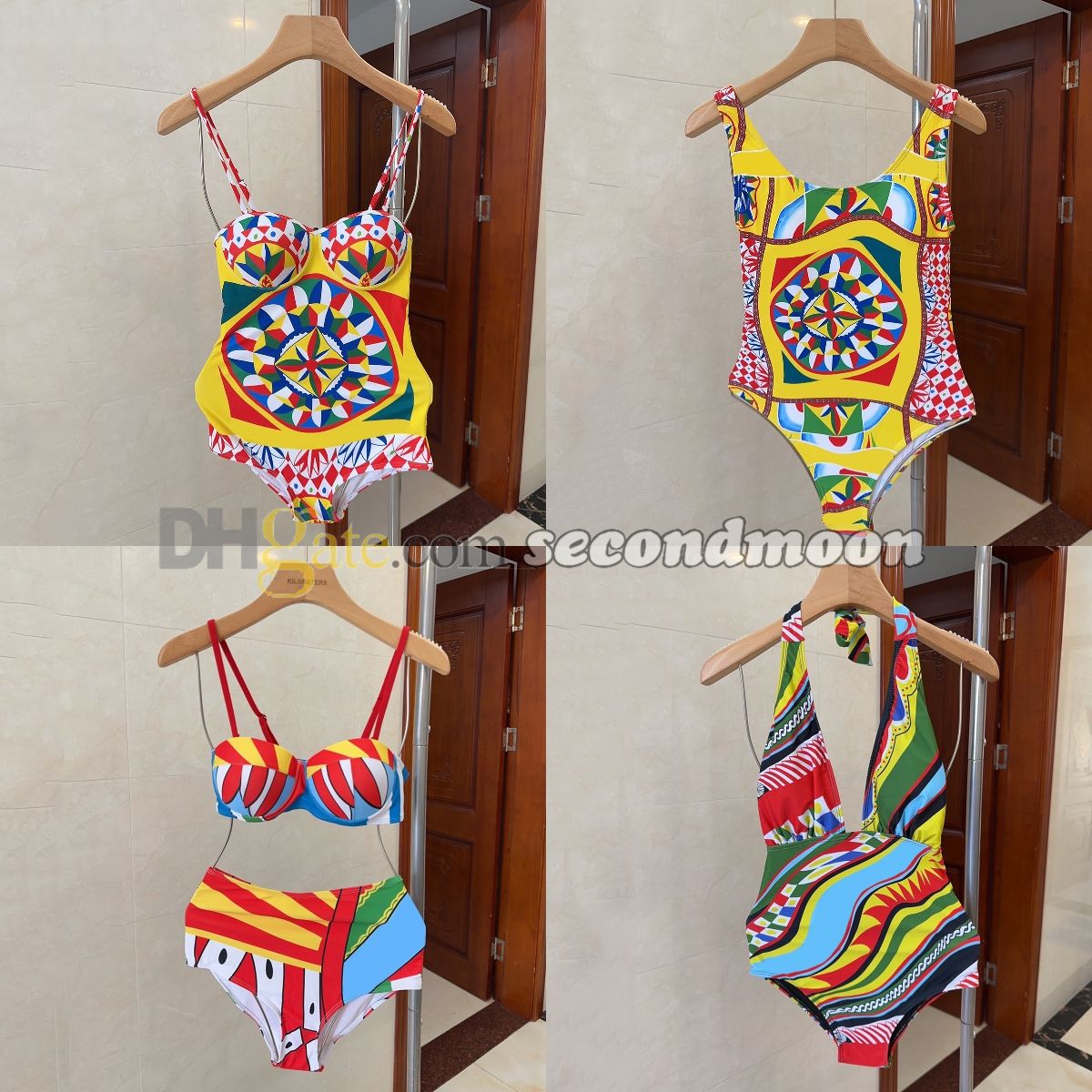 Women Beach Vacation Swimwear One Piece Swimsuit Letters Print Bathing Suit Sexy Backless Swimming Wear