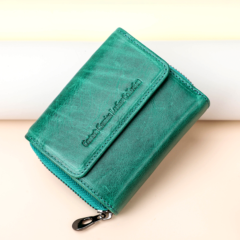 Contact's Genuine Leather Wallet Women Clutch Bag Luxury Brand Female Coin Purse Small RFID Blocking Card Holder Wallets Mini