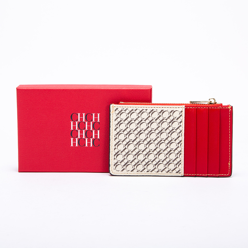 CHCH 2023 Luxury Retro Wallet Button Zipper Fashionable Classic Folding Design Textured Printing Card Holder Business Card Holde