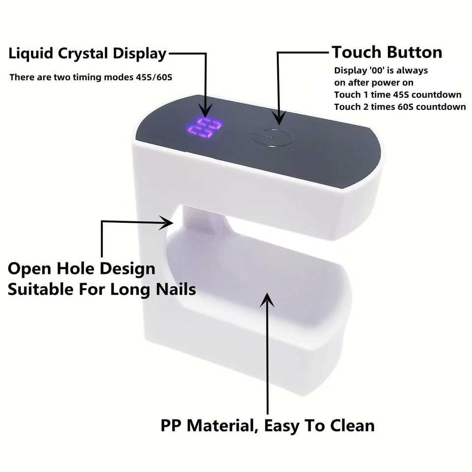 Mlnl LED Nall Lamp 24W UV Llght for Nalls wlth Tlmer UV Lamp for Gel Nalls Qulcky-Dry Nall Llght Portable USB Nall Dryer for TrCL240731