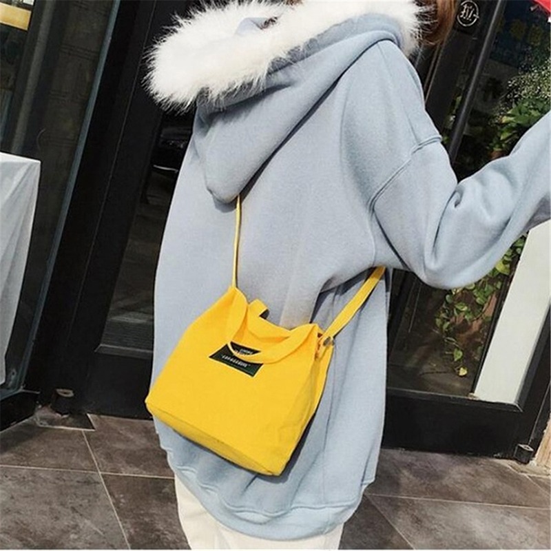 Canvas Shoulder Women's Bag Small Korean Fashion Messenger Bag Crossbody Bag for Girl Students Cotton Cloth Female Handbags