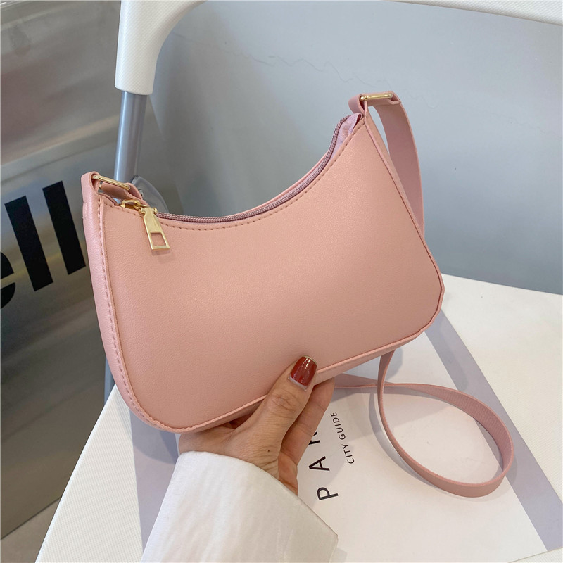 New Women's Retro Solid Color Fashion Handbags PU Leather Shoulder Underarm Bag Casual Women Hobos Handbags сумка женская Trend