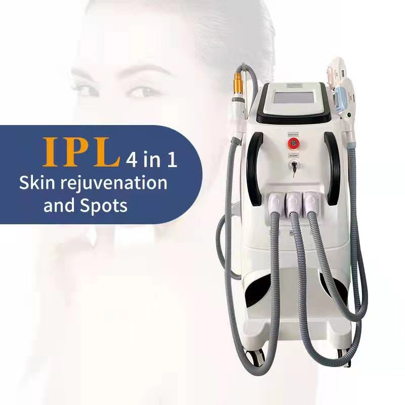Multifunction 4 in 1 q switched nd yag carbon rf face skin machines elight opt ipl hair removal diode hair removal machine