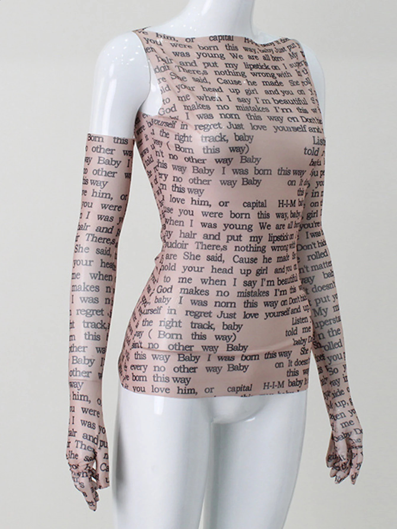Sexy see through letter print crop top summer y2k top women clothes long sleeve tees cropped tops camisas tshirt womans clothing 240801