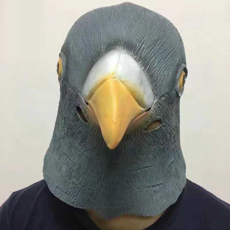 Creative Headgear Pigeon Mask Super Cute Sparrow Mask Latex Animal Headgear Green Bird Headgear Day Dove Home Party DecorXJ240802