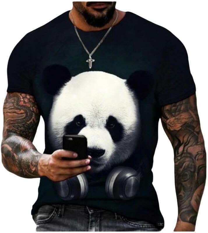 T shirt Mens Animal 3D Sunglasses Panda T-Shirt Fun Casual Fashion shirts tshirt graphic tee Casual tops summer clothes Short sleeve