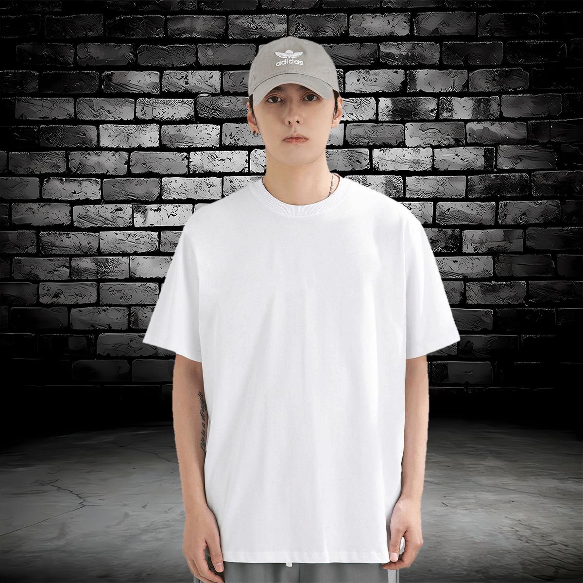 T-Shirts 230g Cotton Geometric line Casual Daily Wear Breathable Short Sleeve Cartoon Printing L-4XL Men Tops Tees Classic Designer Tee Shirt