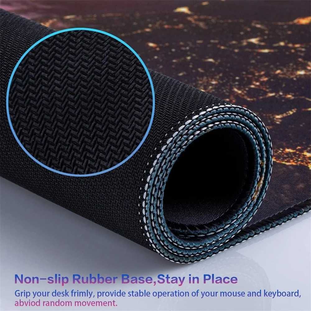 Japan Black Sea Wave Large Mouse Pad Extended Gaming Mouse Pad Desktop Pad With Stitched Non-Slip Rubber Base Keyboard Mat 80x30M240802