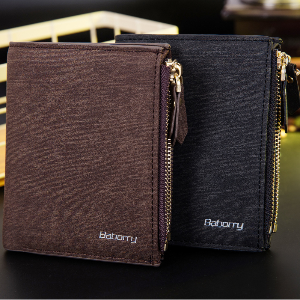 Theft Protec Coin Bag Zipper Men Wallets Famous Brand Mens Wallet Male Money Purses Wallets New Design Top Men Wallet
