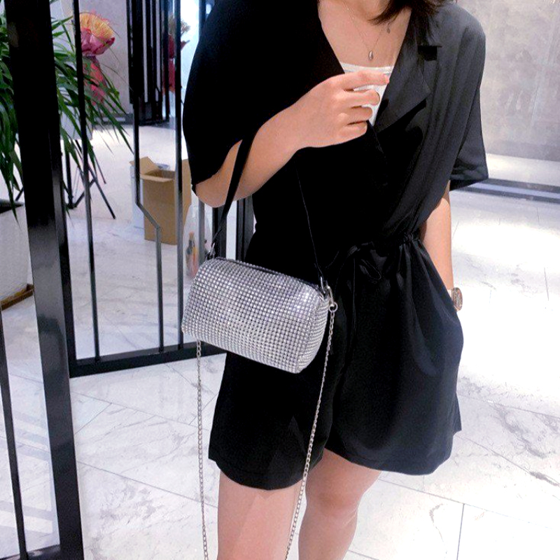 2023 New Bling Diamonds Print Small Shoulder Bags Women Square Clutch Bag Evening Crossbody Bag Ladies Dinner Party Clutch Purse