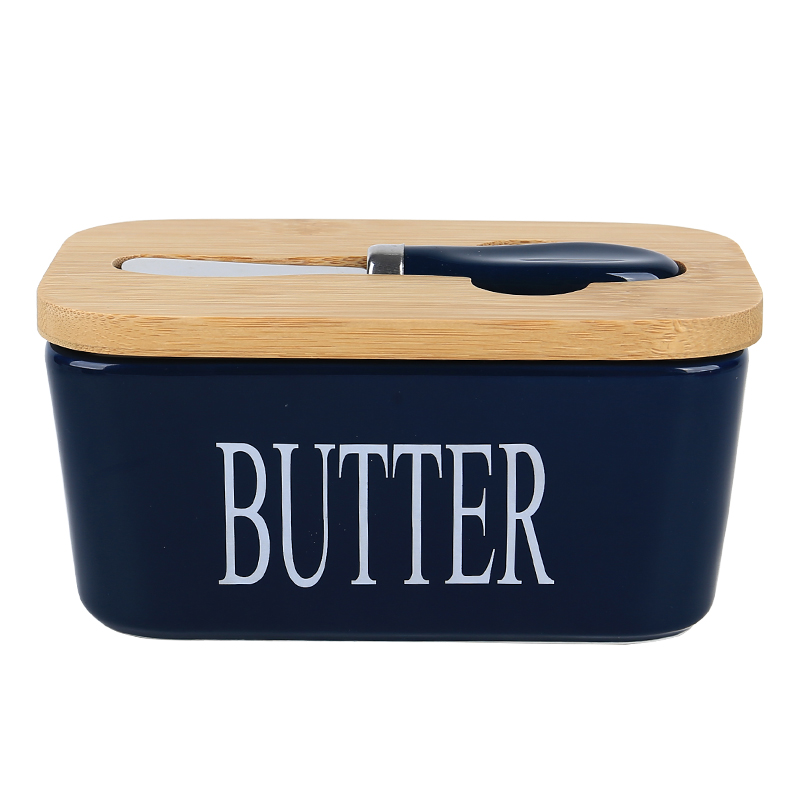 Tabletop with lid, yellow oil pan, large butter pan, ceramic butter holder with knife and high-quality silicone seal