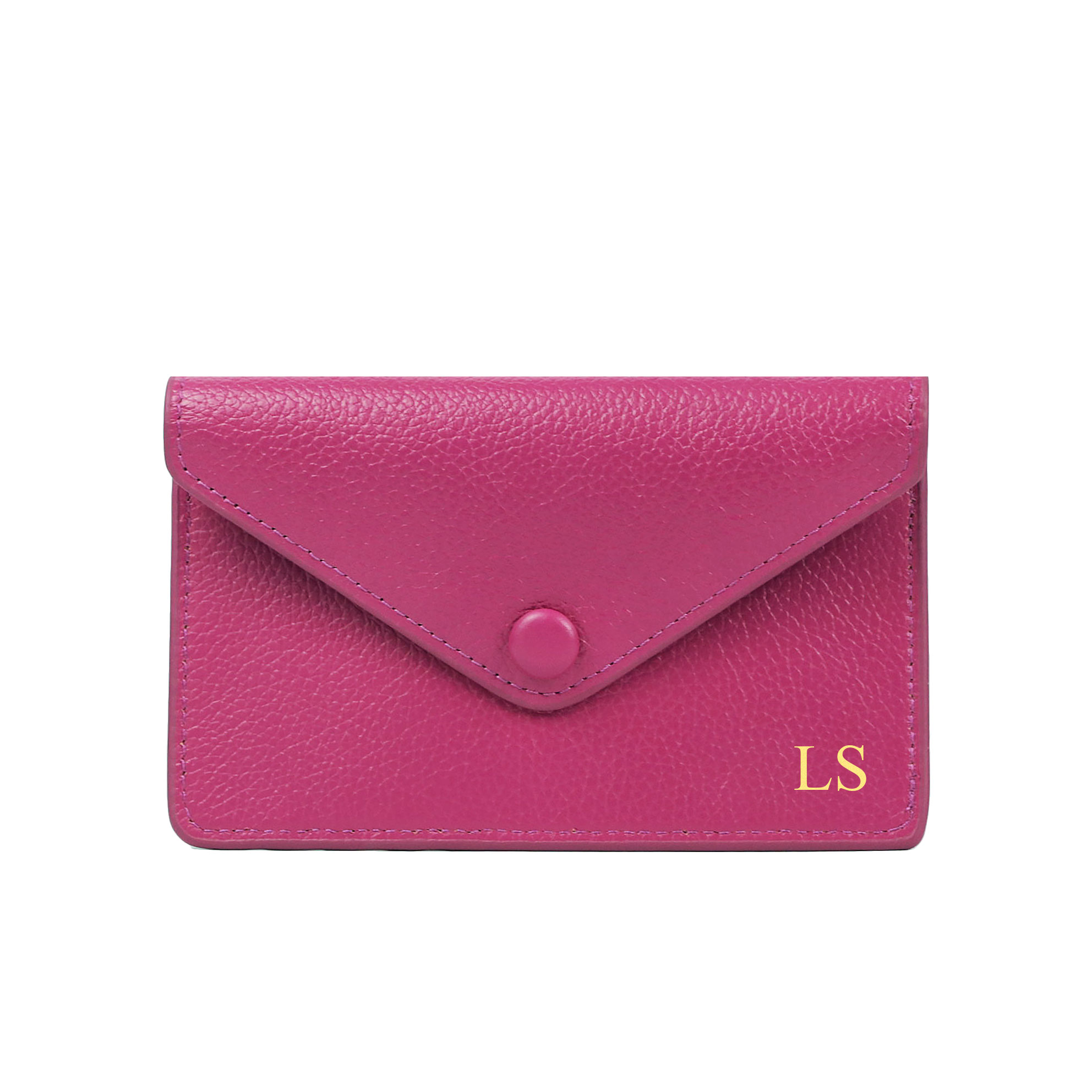 Customized Letters Pebble Pattern Premium Cow Leather Snap Style Wallet Ultra-Thin Multiple Card Slots Coin Purse Card Holder