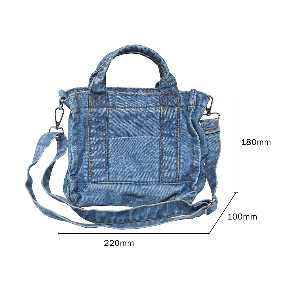 Denim Shouldr Bag for Women Cool Girl Large Capacity Satchel Bag Casual Solid Tote Bag Vintage Top Handbag Pouch Purse Bolsa