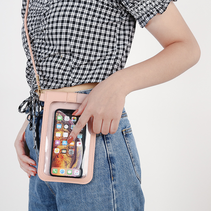 Summer explosion touch screen mobile phone bag Japan and South Korea PU small fresh vertical buckle simple fashion daily trend p