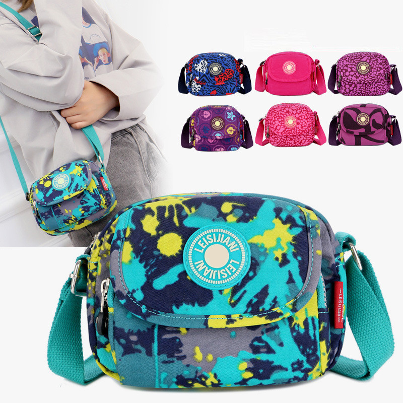 2023 Casual Small Square Backpack Women's Bag Wholesale New Ladies Shoulder Small Nylon Cloth Printing Messenger Phone Handbag