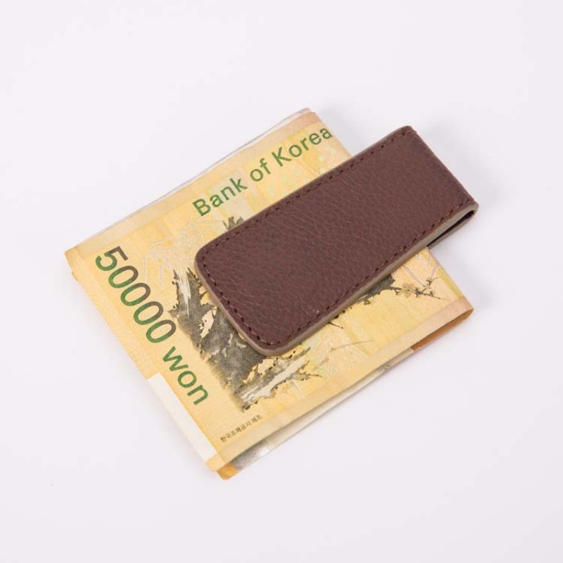 QOONG Men's Leather Srong Magnetic Money Clip Slim Mini Bills Wallet Holder Women Credit ID Cards Magnet Money Clips ML1-002