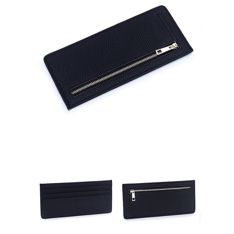 2024 Brand Purse Men and Women Genuine Leather Ultra-thin Soft Leather Wallet First Layer Leather Wallet Long Zipper Coin Pocket