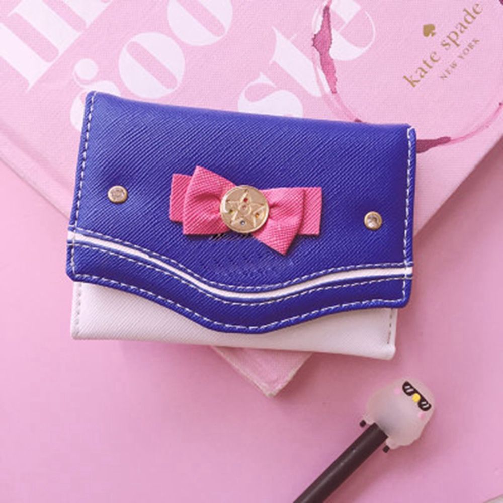 Women Short Wallet Candy Color Bow Knot Clutch Purse Fashion Girl Sailor Moon Wallet Handbag Card Coin Bag New Popular