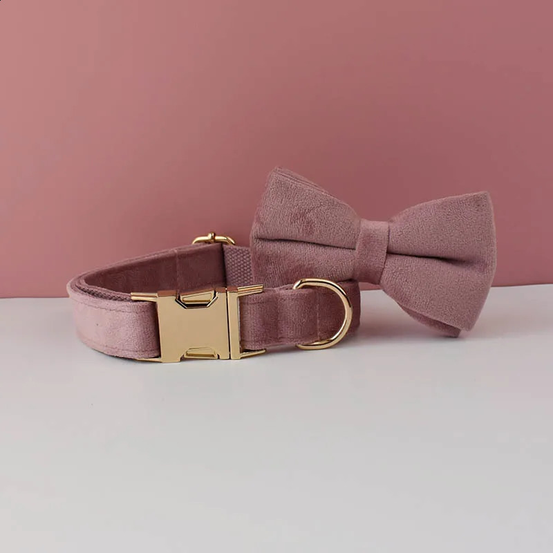 Light Purple Velvet Dog Collar And Leash Set For Dogs Custom Engraved Nameplate Pet Supplies Dog Leash Velvet05 240802