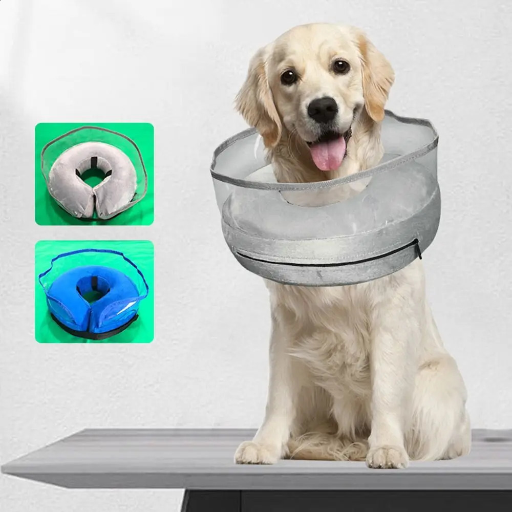 2026 New Dog Cat Soft Ring Anti-Bite Elizabethan Circle Inflatable Pet Collar Protection Neck Cover 240801 Free Shipping