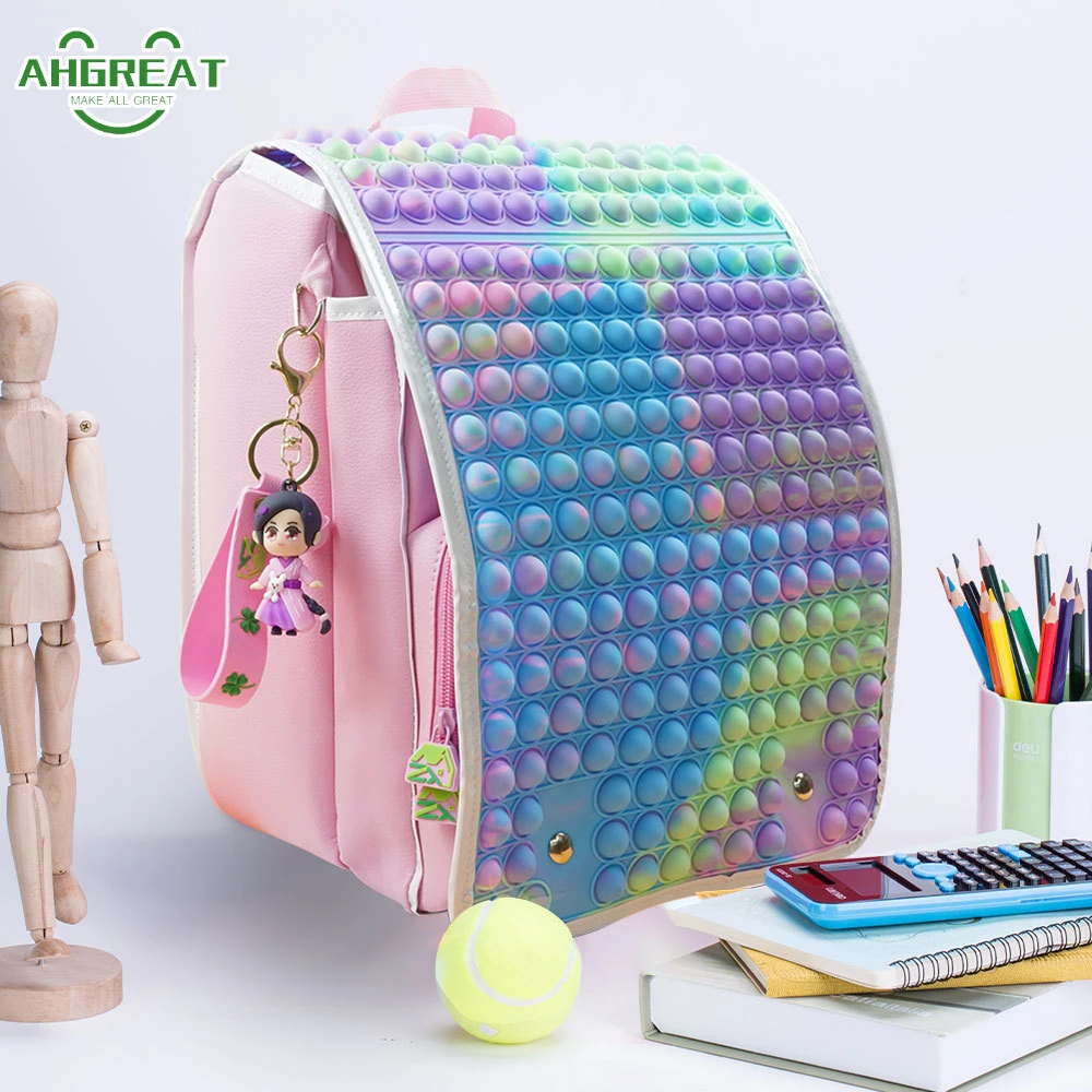 Rainbow Pop School New Fidget Backpack Quality For Kids Teenagers Girls & Boys Adjustable Waterproof Book Bags ADHD Anxiety Relief