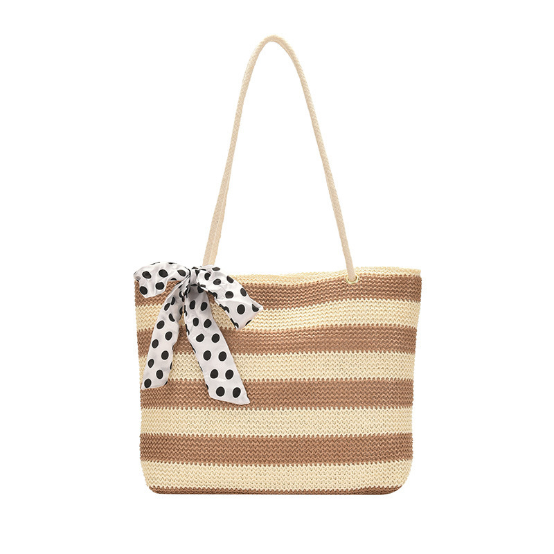 Summer fashion woven women 2024 new casual handbag versatile shoulder for class hand-held tote bag H82#23 ddmy d286