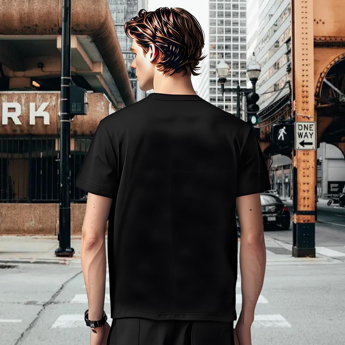 T shirt 100% Cotton 230g role Anime Printing Street Breathable Soft Cartoon Printing L-4XL Couples T Shirts Fashion Comfortable Top Tees