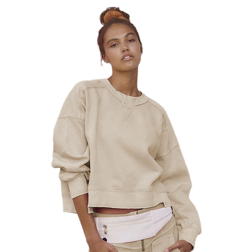 long sleeved women's spring and autumn round neck top