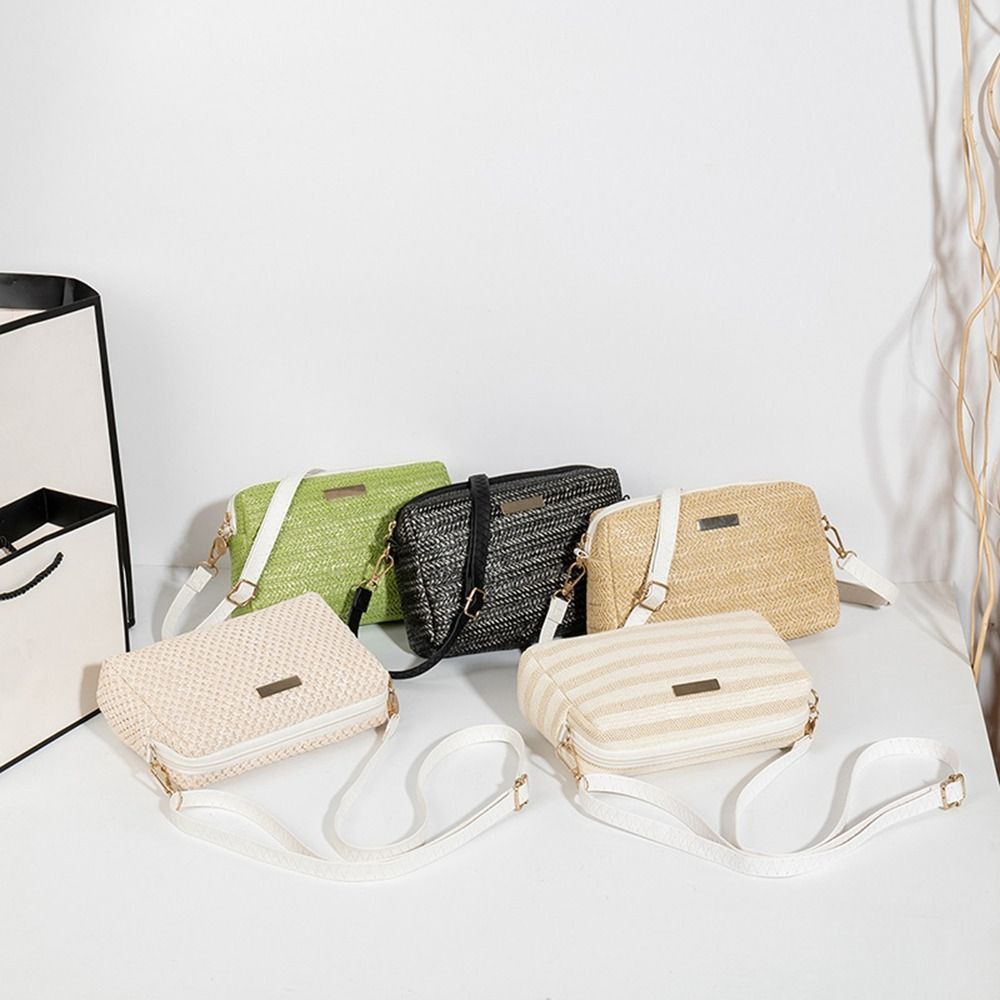 Fashion Women Woven Straw Shoulder Bags Summer Beach Bag Straw Woven Crossbody Bag Female Handbags Shopping Bag