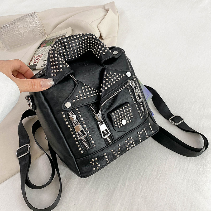 Fashion Jacket Design Shoulder Bags Rivet Clothes Shape Women's Handbag Brand Designer Lady Crossbody Bag Luxury Small Backpack