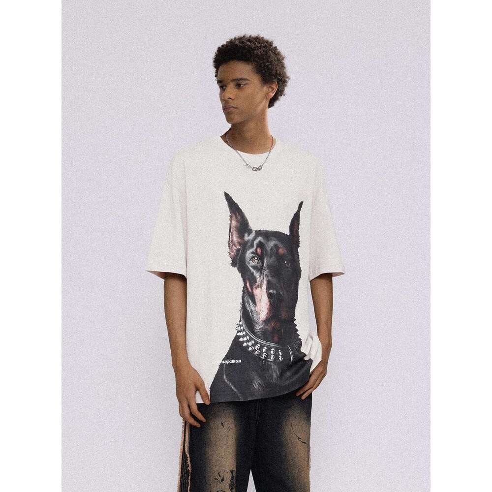 2025S Fashion Designer T Shirt Mens Oversized Doberman Graphic Tees Shirt Casual Summer Tops Streetwear Aesthetic T Shirt Unisex Tshirt Clothes Short 