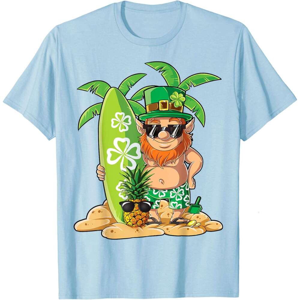 Fashion Designer T Shirt Men Leprechaun Hawaiian Surfing St Patricks Day Hawaii Men Women T Shirt Shirts Tshirt Graphic Tee Casual Tops Summer Clothes