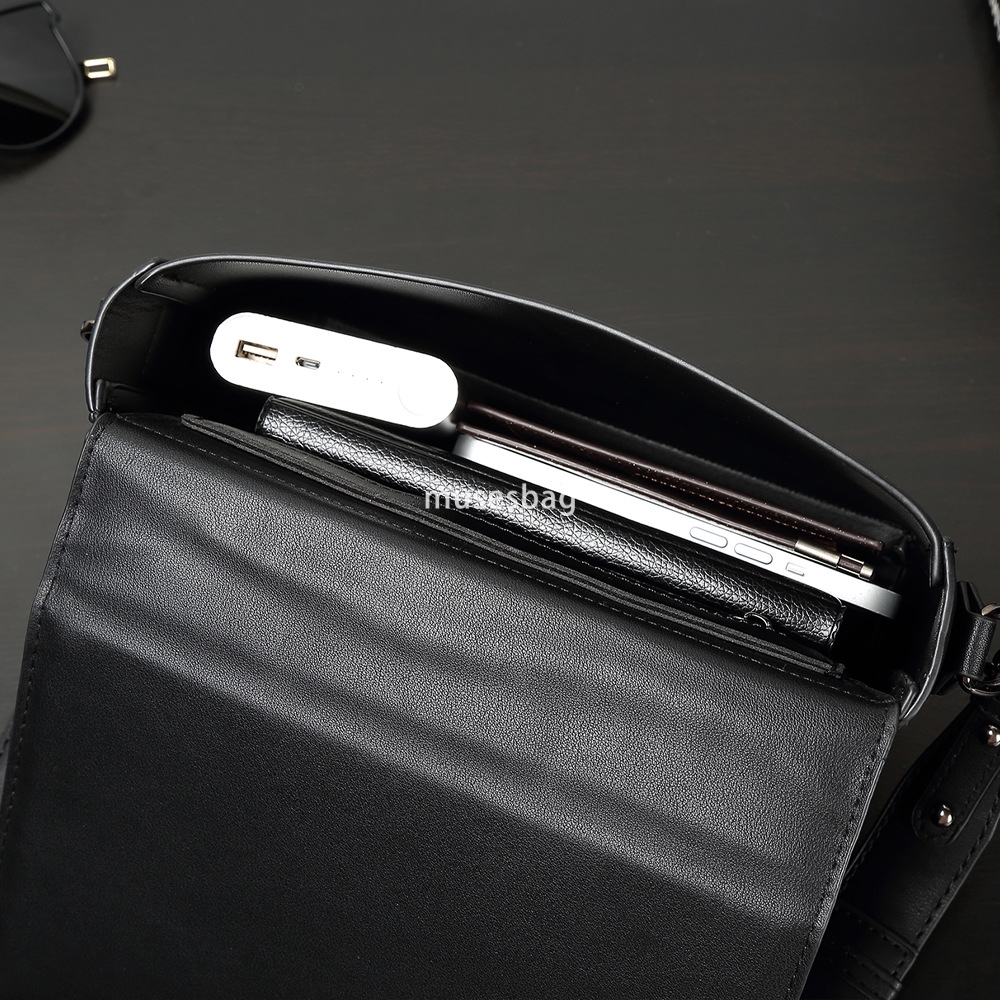 New trendy plaid soft leather bag, business casual men's bag crossbody shoulder bag niche small square bag wholesale
